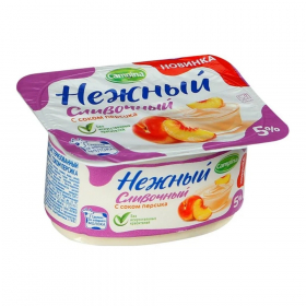 Йогуртный продукт Нежный с соком Персика 5% 100 гр. 