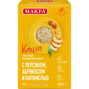 Каша МАКФА овсяная момент. приготовления с Персиком,Абрикосом и Карамелью 200гр(5х40г)