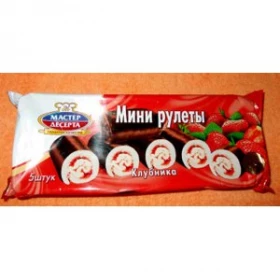Мини-рулеты клубника 